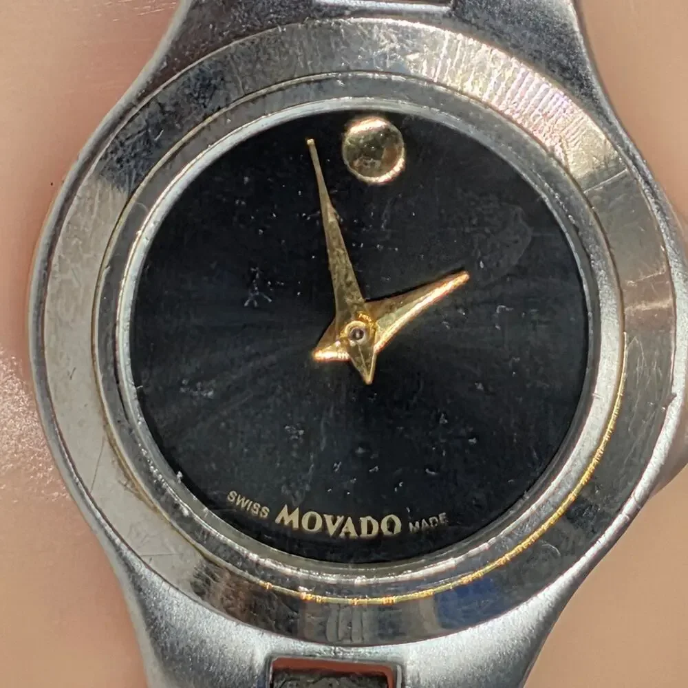 MOVADO MUSEUM CLASSIC WATCH – BLACK DIAL – STAINLESS STEEL BAND – SWISS MADE